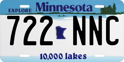 MN license plate 722NNC