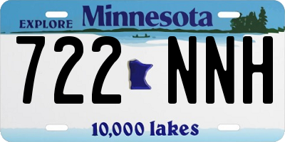 MN license plate 722NNH