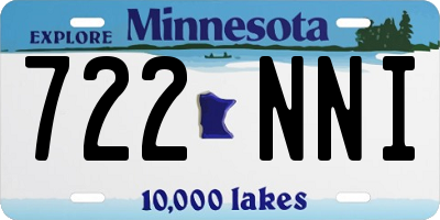 MN license plate 722NNI