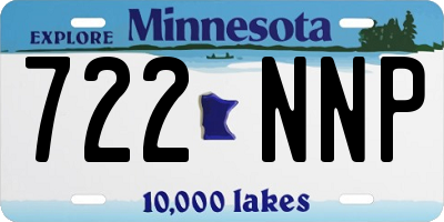 MN license plate 722NNP