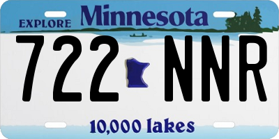 MN license plate 722NNR