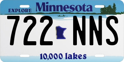 MN license plate 722NNS