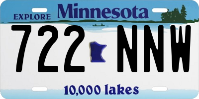 MN license plate 722NNW