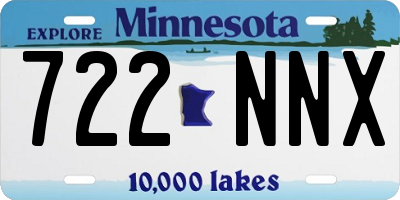 MN license plate 722NNX