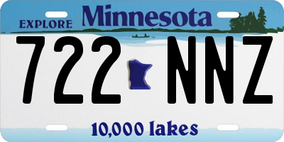 MN license plate 722NNZ