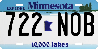 MN license plate 722NOB