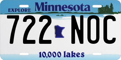 MN license plate 722NOC