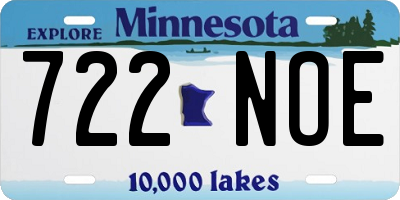 MN license plate 722NOE