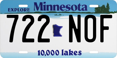 MN license plate 722NOF