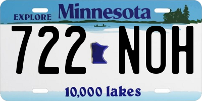 MN license plate 722NOH