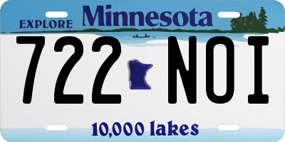 MN license plate 722NOI