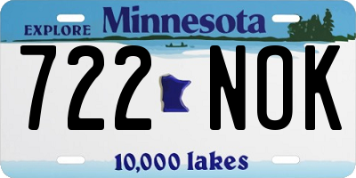 MN license plate 722NOK