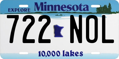 MN license plate 722NOL