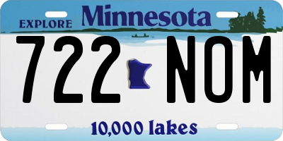 MN license plate 722NOM