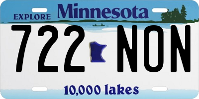MN license plate 722NON