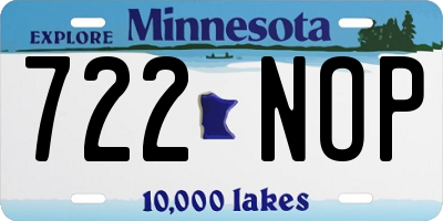 MN license plate 722NOP