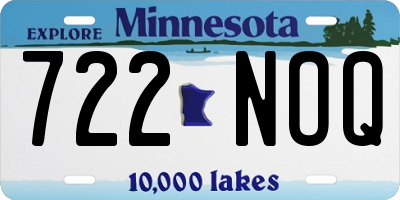 MN license plate 722NOQ