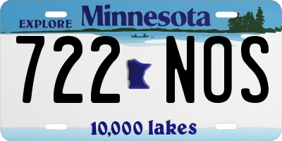 MN license plate 722NOS