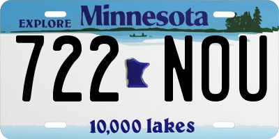 MN license plate 722NOU
