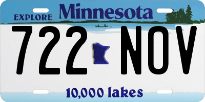 MN license plate 722NOV