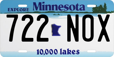 MN license plate 722NOX