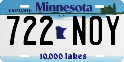 MN license plate 722NOY