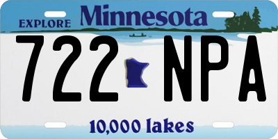 MN license plate 722NPA