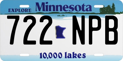 MN license plate 722NPB