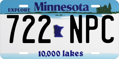MN license plate 722NPC