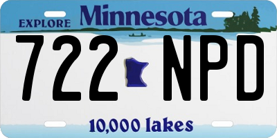 MN license plate 722NPD