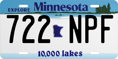 MN license plate 722NPF