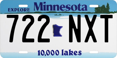 MN license plate 722NXT