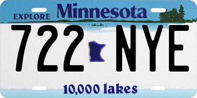 MN license plate 722NYE