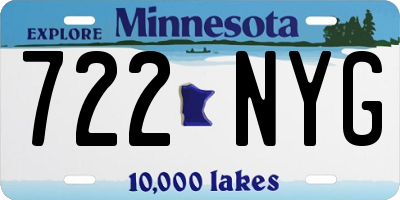 MN license plate 722NYG