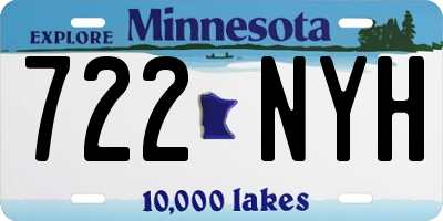 MN license plate 722NYH