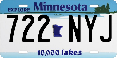 MN license plate 722NYJ