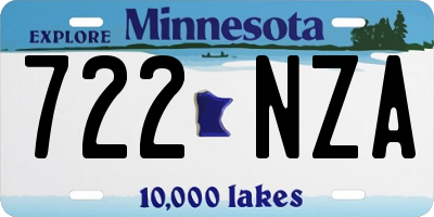 MN license plate 722NZA