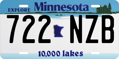 MN license plate 722NZB