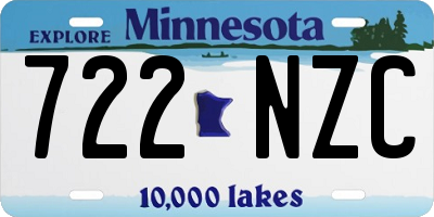 MN license plate 722NZC