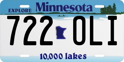 MN license plate 722OLI