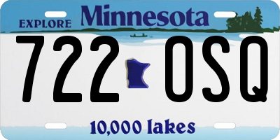 MN license plate 722OSQ