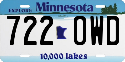 MN license plate 722OWD