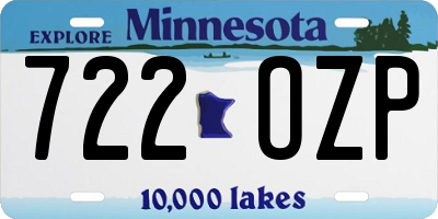 MN license plate 722OZP