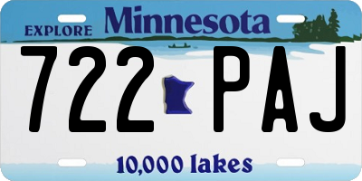 MN license plate 722PAJ