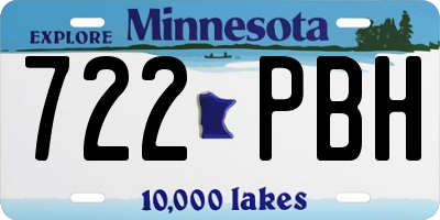 MN license plate 722PBH