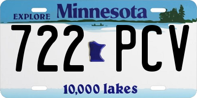MN license plate 722PCV