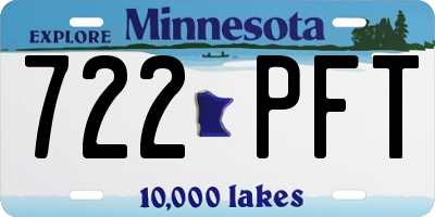 MN license plate 722PFT