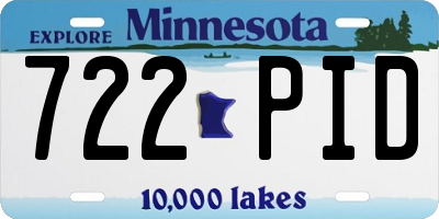 MN license plate 722PID