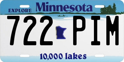 MN license plate 722PIM