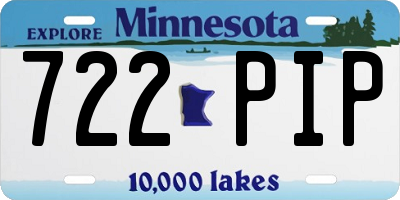 MN license plate 722PIP